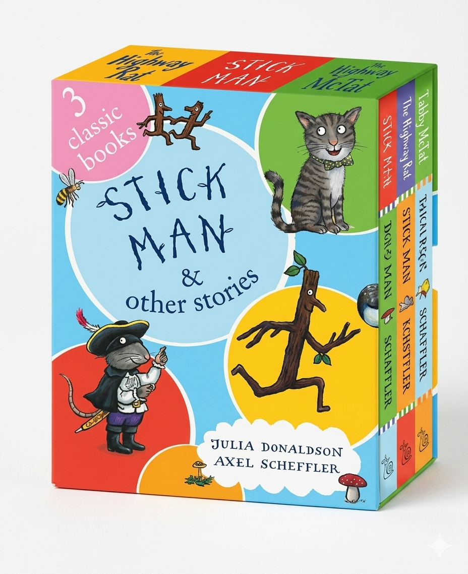 3 Classic Books: Stick Man & Other Stories, The Highway Rat & Tabby McTat